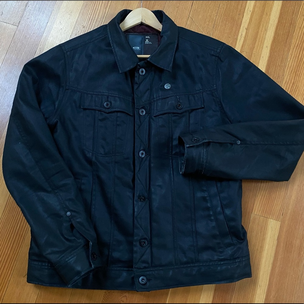 G-Star raw waxed denim black jacket men size XXL
